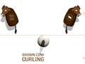 Brown cow curling